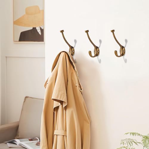 khtumeware The 10 Pack 5-1/2 inch Antique Brass Coat Hook zinc Alloy mudroom Hooks is Suitable for bathrooms, Behind Doors, bedrooms, and is a Towel Robe Hooks for Both Household and Commercial use - Image 3