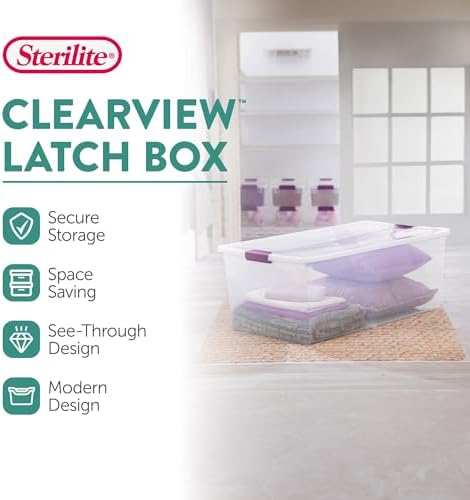 Sterilite Clearview Latch Boxes, Storage Bins with Lids, 110 Quart, 8-Pack - Image 5