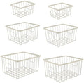 happimess Camden 6-Piece Nesting Baskets Industrial Wire 16", Almond by Happimess