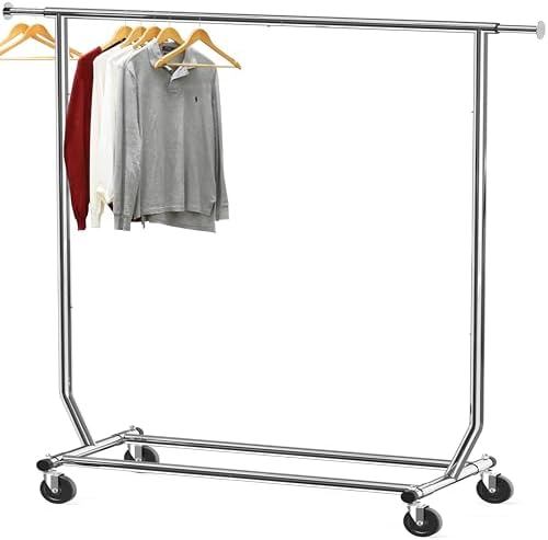 Simple Houseware Supreme Commercial Grade Clothing Garment Rack + Clear Garment Rack Cover (72''L x 54''H) - Image 2