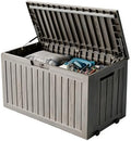 92 Gal Deck Box,Waterproof Resin Outdoor Storage Gas Lift,Lockable Grey by NUNULAB