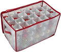 Simplify Organizer Container, Holds Total of 448 Amongst 4 Bags, 2.5” Slots, Durable, See Through for Easy Viewing ornament storage, 112 Count-4PK, Red (AZ-710011-4PK) by Simplify