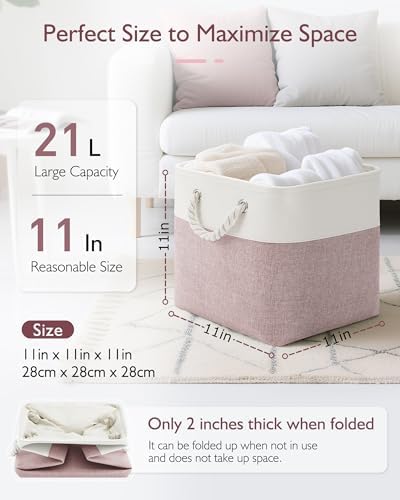 Patvingot 11-Inch Fabric Cube Storage Bins with Handles,6 Pack,Foldable - Image 2