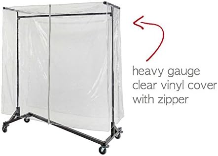 Only Hangers Heavy Gauge Clear Z Rack Cover with Zipper Plus a Pair of Round Tubing Cover Support Brackets - Combo Kit fits All 5' Wide Z Racks (Note: Z Racks Sold Separately) - Image 3