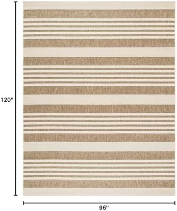 SAFAVIEH Courtyard Outdoor Area Rug 8x10, Large Brown & Bone CY6062-242 - Image 2