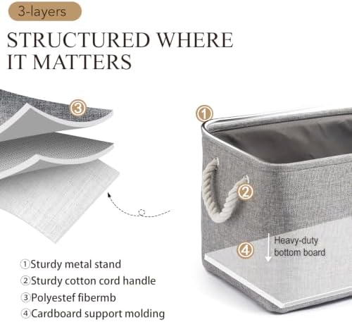 15x11x10 In Foldable Fabric Large Storage Bins with Handle 6 Pack - Image 2