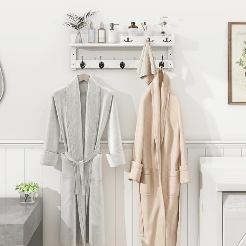 Homode Coat Rack Wall Mount with Hooks and Mail Holder - Image 6