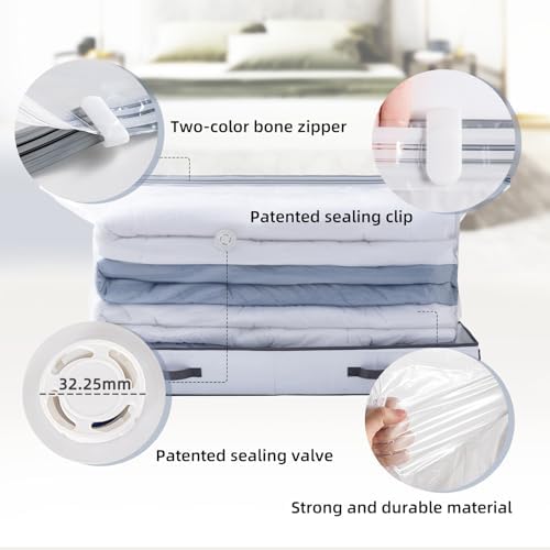 TAILI Under Bed Vacuum Storage Bags for Comforters,41x17.7x6 inch,Ivory - Image 7