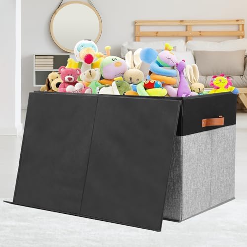 Large Toy Storage Box with Lid, Toy Chest Bin Boxes Basket with Dividers - Image 2