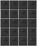 Storage Bins, 11 Inch Fabric Storage Cubes, Collapsible Cube Storage Box, Fabric Closet Organizers with Handle for Home, Office, Cabinet, Closets, Bedroom, Living Room, Black, 20 Set by Unknown