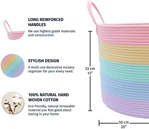 Wide Blanket Basket + Set of 3 Shelf Baskets - RAINBOW - Image 5