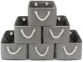 13.8x9.8x6.7 Inch Fabric Small Storage Bins with Handles 6 Pack by VQRTEXAStorageBasket
