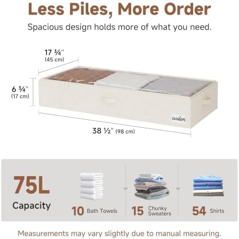 StorageWorks 7 Inch Low Profile Under Bed Storage Containers with Clear Lid - Image 2