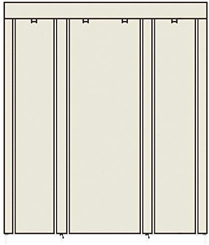 Knocbel Portable Closets Freestanding Closet Organzier Clothes Garment Rack Dustproof & Waterproof Fabric Cover with Storage Shelves & 1 Hanging Rod, 58" W x 17" D x 68.9" H Beige - Image 6