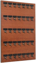 Key Hook, Key Rack #35MCN, 35 Extra Space Bolted Metal Hooks with Customize Name Plate, (35 Sets of Tag & Ring Included) - Made in USA (Wild Cherry) by StandCompany