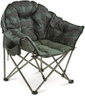 Guide Gear Club Camping Chair, Oversized, Portable, Folding with Padded Seats, 500-lb. Capacity Green Plaid by GuideGear