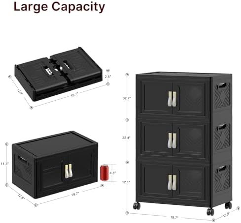 UAMFURI Stackable Storage Bins with Lids, 144QT Extra Large Storage Cabinet - Image 5