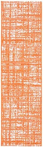 SAFAVIEH Washable Rug Outdoor Courtyard Collection - 2'3" x 8' Runner, Orange & Ivory, Non-Shedding & Easy Cleaning, Ideal for Patio, Entryway, Mudroom, Hallway, Kitchen (CY8451-52821) - Image 3