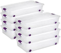 Sterilite 8-Pack 60 Quart ClearView Latch Box, Wheeled Underbed Organizer Bins with Latching Lids - Clear Plastic Organization Containers for Closet, Bedroom, Shelving Units and Everyday Home Storage by Sterilite