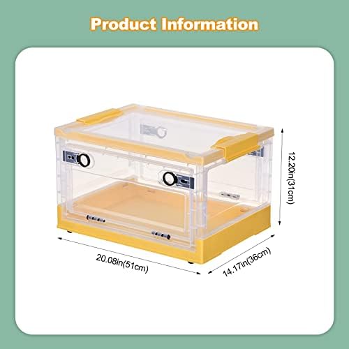 Ergocar Foldable Storage Boxes, Large Plastic Storage Boxes with Lid, Stackable Organiser, Wardrobe Storage Organiser, Grocery Storage, for Bedroom, Wardrobe, Office, Garage - Image 7