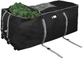 ProPik Rolling Christmas Tree Storage Bag, Fits Up to 9 Foot Tall Disassembled Trees, 25" X 25" X 60", Extra Large Heavy Duty Xmas Container with Wheels, Handles and Straps (Black) by ProPik