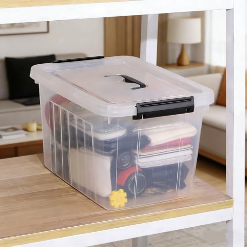 Zopnny 12-Quart Latch Storage Boxes, Stackable Bins with Handle, 6-Pack - Image 6