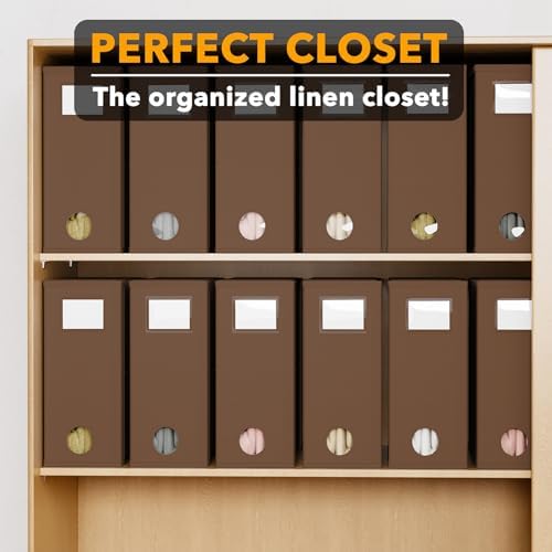 SpaceAid 12 Pack Bed Sheet Organizers and Storage, Foldable Sheet Organizer for Linen Closet, Sheets Set Folder Keeper with Window XL (Queen & King Size) Bedding Container (Brown, 12 Pack) - Image 5