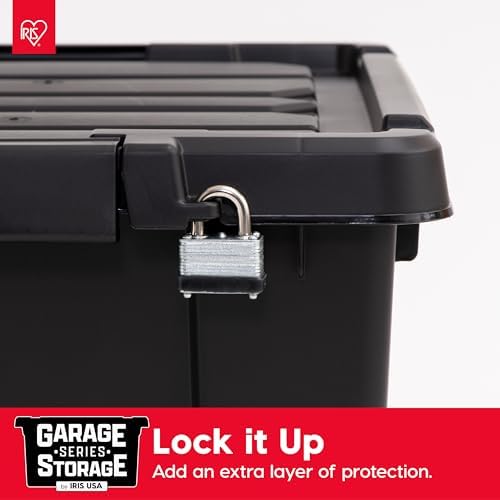IRIS USA 6-Pack 5 Gal Heavy Duty Lockable Storage Totes with lids, Black - Image 4