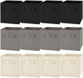 Yinder 12 Pcs Cube Storage Bin, Gray 10.5''x10.5''x11'' Storage Bins by Yinder