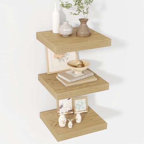 Acovy 12 Inch Floating Shelves, 12" Deep Floating Shelf Wall Mounted, 12" Wall Shelves, Rustic Deep Bookshelf, Extra Deeper Display Shelves & Storage Shelves for Bedroom, Living Room, Set of 3 by Acovy