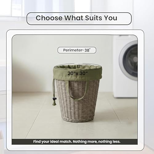 LFH Home Large Premium Cotton Rich Canvas Laundry Bag with Drawstring and Handles Heavy Duty, Multi-Use, and Washable for Home, Travel, College or Storage 20x30 (Pack of 6)-Military Green - Image 2