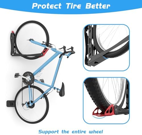 WALMANN BIKEPAL No Lifting Wall Mount Swivel Bike Rack, Bike Wall Hangers - Image 5