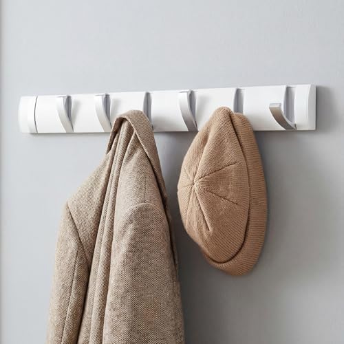 Wesiti 7 Hooks Large Wall Mounted Coat Rack, 22 Inch Floating Rack with Retractable Hook, Door Wall Coat Space Saving Aluminum Hangers for Entryway Bathroom Hat Towel(22 Inch) - Image 6