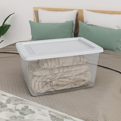 Sterilite Clear Storage Box Stackable Tote, 58 Quart, 32-Pack - Image 5