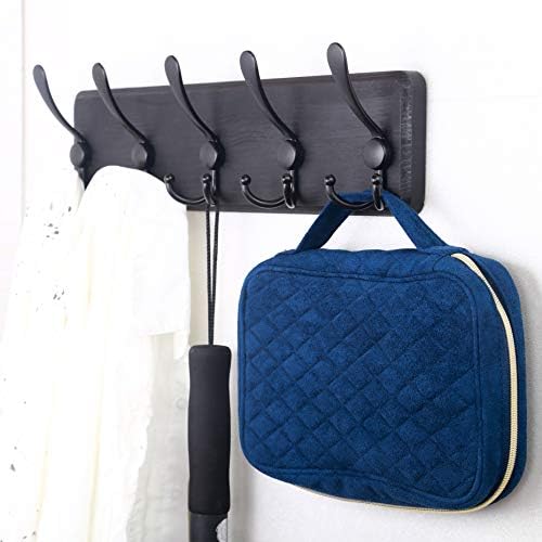 SKOLOO Rustic Wall Mounted Coat Rack: 16" Stud Spacing, Pine Real Wood Plank Wall Coat Rack with 5 Triple Hooks, Farmhouse Coat Hanger Wall Mount for Hanging Backpack Jacket Coat Hat,Pack of 2 - Image 3