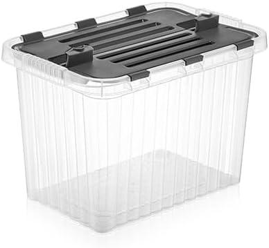 Superio Clear Storage Bin with attached Lid, 27.5 Quart Storage Box with Hinged lid - Image 2