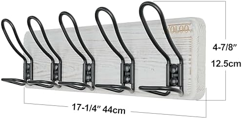 SKOLOO Durable Wall Coat Rack with 5 Double Hooks - Heavy-Duty Iron, No Assembly Required, Ideal for Family Entrances, Mudrooms, Classrooms & Hallways - Scratch/Chip Resistant Finish, White, Pack of 2 - Image 6