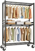 HYSEYY Rolling Clothes Rack Heavy Duty Clothing Rack for Hanging Clothes by HYSEYY