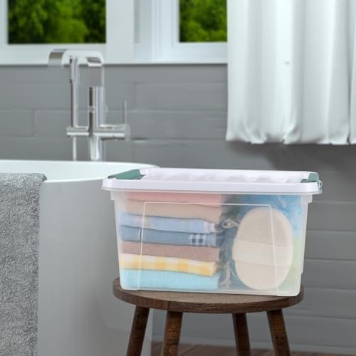 6 Pack Plastic Latch Storage Box, 20 Qt Storage Container with Lid - Image 3