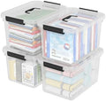 4 Packs 18 Quart Clear Plastic Storage Latching Bins with Handles by Vadidiya