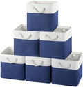 12x12 Inch Fabric Cube Storage Bins with Cotton Rope Handle 6-Pack by HUZNXVY