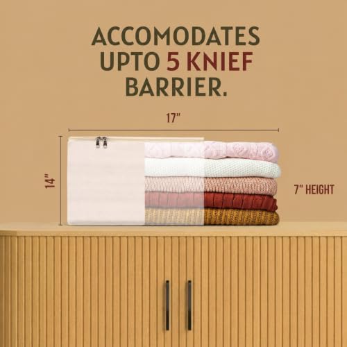 Cotton Canvas Zippered Sweater Bag | Storage Bag for Closets and Under the Bed - Set of 5 (17" L x 14" W x 7" H) Garment Storage Bags for Clothes, Sweaters and More - Image 2