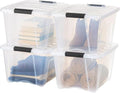 IRIS USA 4-Pack 32 Quart Storage Bins with Lids, Clear by IRISUSA