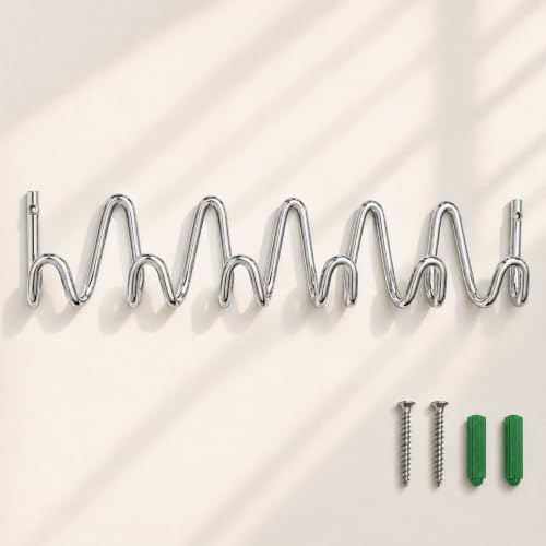Coat Rack Wall Mount, Modern Wave Metal Wall Hooks by Unknown