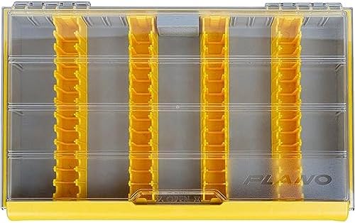 Plano Edge 3700 Vertical Jig & Spybait Box Tackle Storage, Gray and Yellow, Holds Up to 52 Vertical Baits, Rust-Resistant and Waterproof Bait Organizer Box - Image 3
