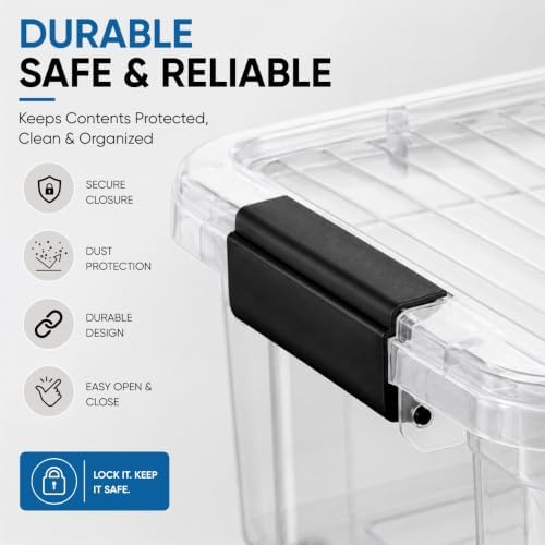 Superio Clear Storage Box with Lid, 13.7 Quart Plastic Container Bins for Organizing, Stackable Crates, BPA Free, Non Toxic, Odor Free, Organizers for Home, Office, School, and Dorm - Image 5