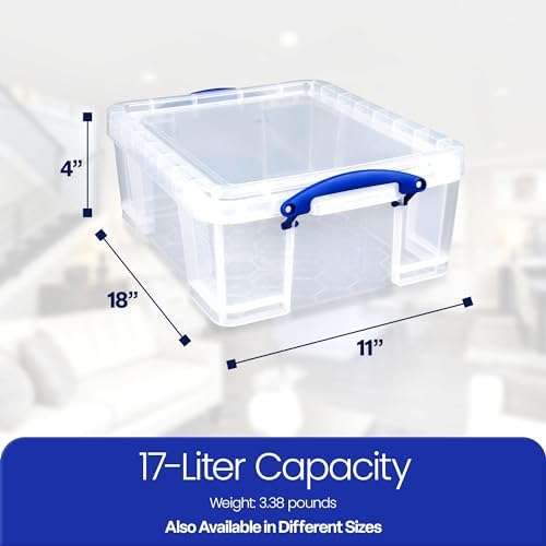 Really Useful Box 17L Plastic Storage Bins, 4 Pack - Image 3