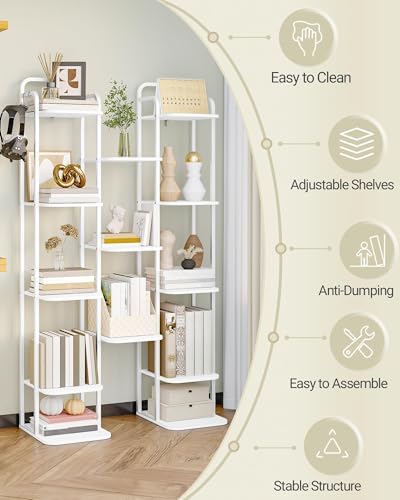 Hzuaneri 8 Tiers Vertical Shoe Rack, Tall Shoe Shelf with 2 Hooks - Image 7