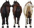 Ebros Gift Set of 3 Rustic Western Country Farm Black Brown Chestnut Horses Hind Butt Hindquarter Coat Key Hat Leash Backpack Wall Hanging Hooks Decor Hangers Cowboy Horse Hook Organizers by EbrosGift