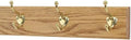 Solid Oak Coat Rack with Solid Brass Hat and Coat Style Hooks - Made in The USA (Golden Oak, 15" x 3.5" with 3 Hooks) by PEG+AND+RAIL